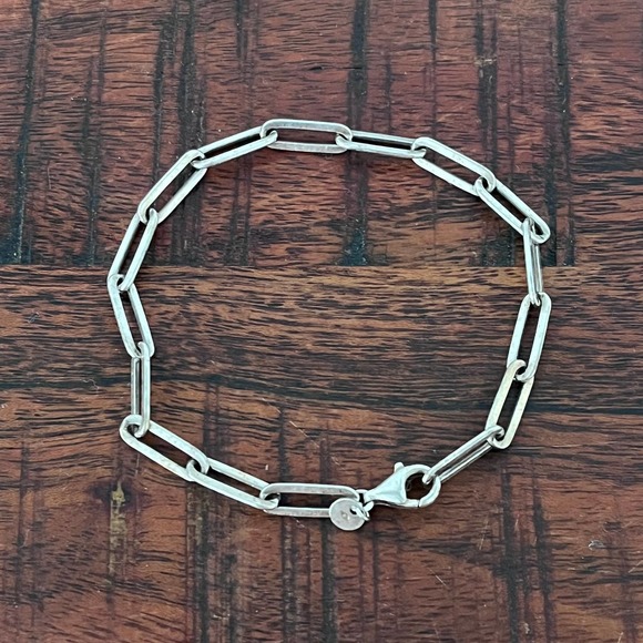 Unbranded Jewelry - Italian 925 Sterling Silver Paper Clip Chain Bracelet